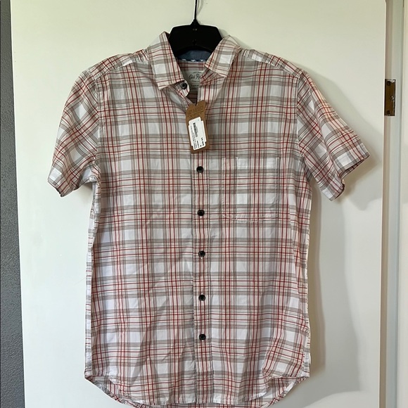 Red and White Plaid Casual Button Down Shirt - Picture 1 of 7